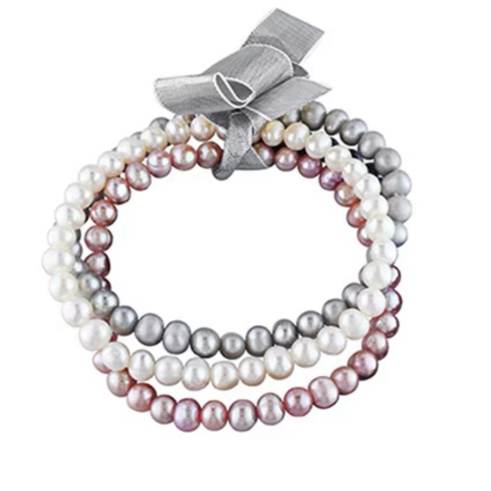 Freshwater Cultured Pearl Bracelet 3-Piece Set. Everyone Needs a Set Like This!